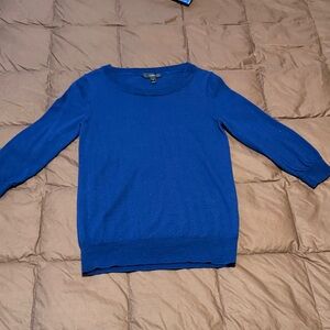 J. Crew Women's 100% merino wool. Vibrant Blue Scoop Neck Sweater